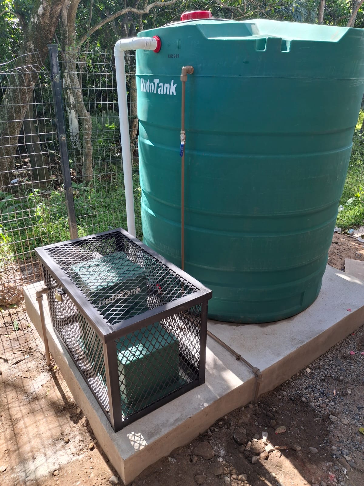 Backup water tank with pump and filtration installed in Durban